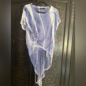 Benjamin J tie-dye short sleeve asymmetrical top